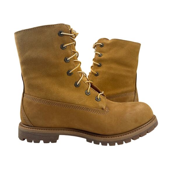 Timberland Roll Top Boots Womens 10 M Wheat Nubuck Warm Lined Teddy Fleece WP - Picture 6 of 11